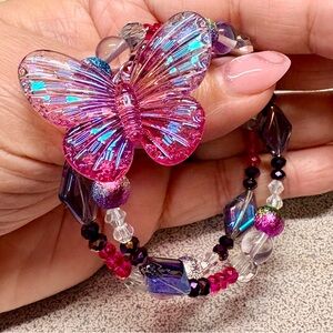 Colorful Butterfly Beaded Bracelet